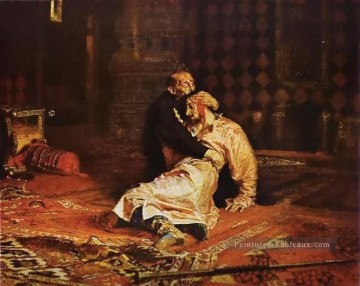  Ivan Peintre - Ivan le Terrible et son fils russe réalisme Ilya Repin